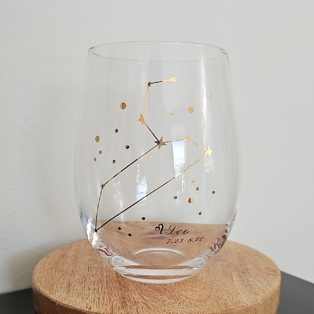 Gold Constellation Stemless Wine Glass